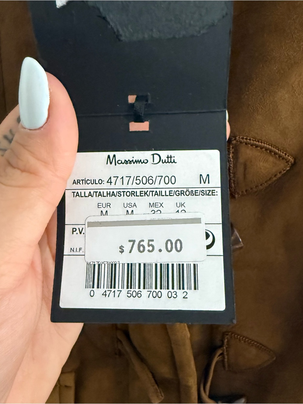 Massimo Dutti Size Medium Brown Leather Toggle Vest - Picture 6 of 10